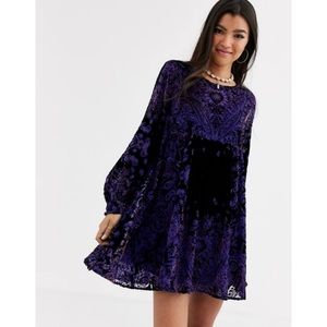 Free People - mirror mirror velvet mini dress, L